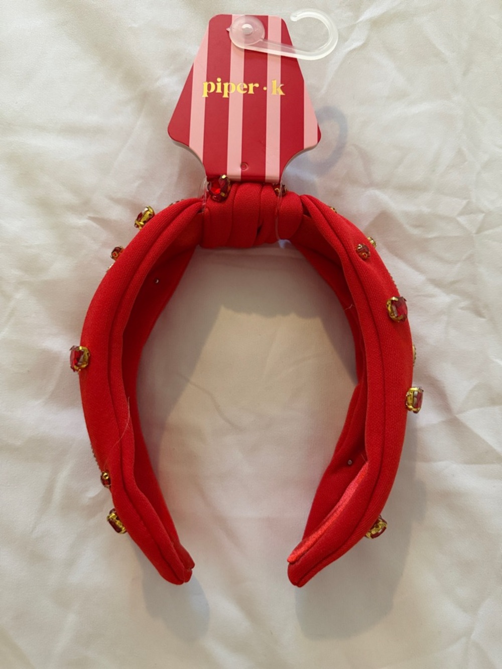Marshalls Red Jeweled Knotted Headband